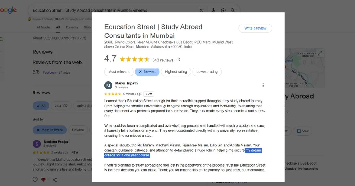 Mansi Tripathi Testimonials