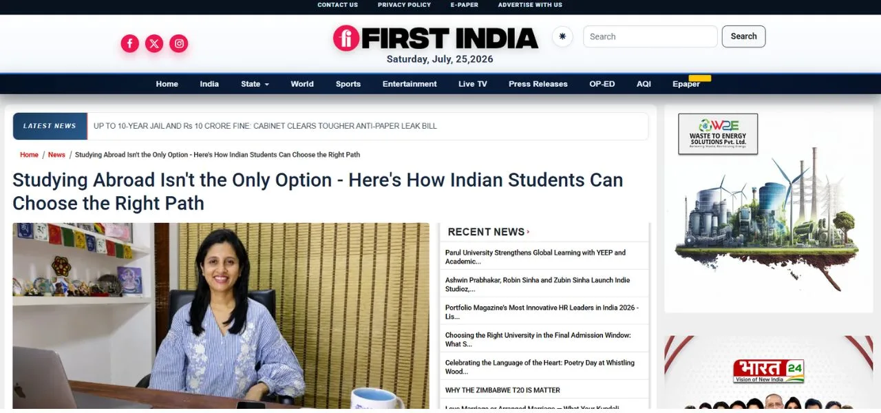 Ankita Mam Featured in First India